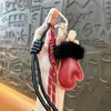 Llavero Creativo Nuevo de Peluche y Cuero Guantes Colgante Exquisito Lindo para Bolsa Llavero de Llave de Coche Regalo Venta al por Mayor