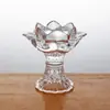 Candelabro Alto para Adorar Lâmpada de Buda Suporte para Lâmpada de Manteiga Base de Vela Doméstica Lótus de Cristal Vidro Suprimentos Budistas