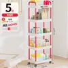 Estantería de Almacenamiento Carrito de Baño Cocina Baño Dormitorio Estantería de Almacenamiento Multicapa Móvil de Pie