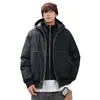 Ootd Chaqueta de Algodón para Exteriores para Hombres y Mujeres, Versátil Casual de Invierno Conjunto de Dos Piezas con Capucha Bloque de Color Chaqueta Acolchada Moda Abrigo para Pareja