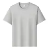 Nuevo Producto de Verano Camiseta de Color Sólido con Cuello Redondo de Lyocell Sorona Logo Personalizado Lisa Manga Corta Camisa Cultural Personalización