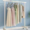 Perchero de Pie Color Crema para Sala de Estar, Estante de Almacenamiento y Colgado de Ropa, Perchero Sencillo con Ruedas para Dormitorio de Estudiante
