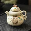 Tetera de cerámica con forma de calabaza de gato lindo de horno Ru de fábrica para hacer té, filtro doméstico, tetera individual, juego de té kung fu de alta calidad, no caliente