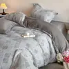 Conjunto de Roupa de Cama Jacquard de Chenille Leite Fleece de Alta Qualidade com Quatro Peças para Outono e Inverno, Lençol de Cama Espesso Quente, Capa de Edredom, Roupa de Cama para Quarto Principal 4