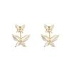 Nicho design sentido high-end compacto brincos borboleta feminino uma peça dois brincos temperamento brincos brincos 2023 nova moda