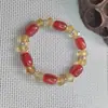 Pulsera de Cuentas Cilíndricas de Cristal de Ágata Natural para Hombres y Mujeres Pulsera Passepartout Pulsera de Ágata y Cuentas de Arroz Regalo para Transmisión en Vivo