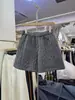 Shorts de Punto Trenzado Vintage para Mujer, Nuevo Ajuste Holgado, Shorts Adelgazantes de Color Sólido a la Rodilla, Pantalones Versátiles Casuales Deportivos de Corte A