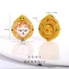 Acessórios DIY Banhados a Ouro que Preservam a Cor Xizang Thangka Zaki Lhamo Pingente do Deus da Riqueza Amarelo Estilo Étnico Caixa Gawu