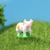 Artesanías de Resina Serie Animales de Granja, Adornos de Micro Paisajismo de Vaca y Potro, Decoración Creativa para Jardinería DIY