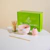 Conjunto Matcha Japonês 7 Peças Cerâmica Xadrez Transfronteiriço com Bico Tigela Matcha de Alto Valor Caixa de Presente Estilo Ins