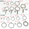 Venta al por mayor de fábrica llavero de círculo de hierro llavero llavero de acero inoxidable llavero de anillo plano con apertura accesorios para llavero