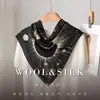 Bufanda de Seda y Lana para Mujer en Otoño e Invierno, Bufanda de Cuello de Alta Gama, Cálida y a Prueba de Frío