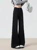 Jeans Negros Antiadherentes Pierna Microcampana Mujer Primavera/Otoño 2026 Nuevos Sueltos Adelgazantes Versátiles de Longitud Completa