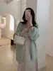 Primavera 2025 Nuevo Cardigan de Punto Fino con Cordones de Longitud Media Suave Holgado Suave Cera Protector Solar Abrigo Moda para Mujer
