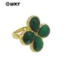 Wt-R601 Energía Trébol de Cuatro Hojas Piedra Preciosa Colgante Pequeño Anillo Chapado en Oro de 18 Quilates Joyería Diaria para Mujer Accesorios de Regalo