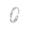 999 Sterling Silver Thorn Trevo em forma de coração casal anel on-line estilo coreano moda retro textura estilo anel ajustável
