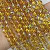 Contas redondas de vidro de cristal azul safira cortadas AB cor 96 superfície disco rígido corte contas DIY cordão várias cores disponíveis