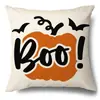 Funda de Almohada Halloween Calabaza Divertida Transfronteriza Amazon Estampado de Lino Funda Decorativa para Cojín de Sofá del Hogar