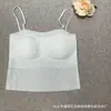 Foto real base líquida sensação refrescante lingerie feminina sem costura para usar por dentro e por fora estilo fino costas bonitas top tomara que caia anti-exposição top regata sexy com alças