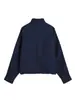 ZA comércio exterior transfronteiriço moda feminina item quente 2026 outono novo conjunto de jaqueta patchwork com calça de listra lateral moda europeia e americana