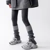 Nuevos Calcetines de Cachemira con Bloques de Color para Mujer, Medias de Cachemira para Otoño e Invierno, Cubre Piernas Gruesos y Cálidos de Estilo Preppy