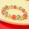 Pulseira de cristal de morango sintético de luxo leve para mulher, estilo Mori girl, joia de mão da moda, presentes, atacado, pulseira de contas de vidro de 10 mm