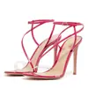 Sandalias de Moda Transfronterizas Sandalias de Tacón Alto con Tiras Cruzadas Zapatos de Mujer