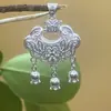 Nuevo Colgante de Plata Pura 990 para Mujer, Diseño de Flor de Filigrana, Candado de Longevidad, Patrón Hueco, Adecuado para Adultos y Niños, Cadena para Suéter, Nuevo Estilo Chino, Tendencia Nacional