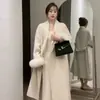 Novo casaco de lã preto de alta qualidade, elegante, para outono e inverno, design de comprimento médio com estilo inspirado em Chanel, jaqueta de lã feminina