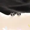 Pendientes Mini Panda Super Lindos del Amanecer de Primavera Pendientes de Botón de Panda Negro Dulces y Adorables para Mujer