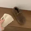 Zapatos para Mujer Otoño e Invierno Estilo Birkenstock con Aumento Interno de Altura de 5 cm, Suela Gruesa, Forrados de Lana de Cordero, Totalmente Cerrados, Zapatos Cálidos de Algodón