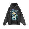 Marca de moda americana de hip hop divertido cartoon print casal de mangas compridas top oversize suéter com capuz homens e mulheres transfronteiriços