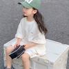 Conjunto Deportivo de Verano para Niñas Coreanas Conjunto Elegante para Niños Mayores Camiseta Blanca de Manga Corta Pantalones Cortos Ropa Casual Holgada