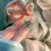 2026 Nova Cor de Esmalte Novo Estilo Chinês Palácio Estilo Nacional Anel, Design Nicho de Luxo Leve Anel Aberto para Mulheres