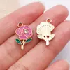 1 Peça de Morango Vermelho Rosa Laço Coração Desenho Animado Esmalte Liga Acessório para Corrente de Celular DIY, Colar, Brinco, Pingente