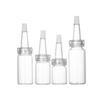 Frasco Transparente de Boca Sino com Tampa de Encaixe, Frasco de Boca Pontiaguda para Pó Liofilizado, Frasco de Vidro Dispensador de Óleo Essencial, Frasco para Amostra Cosmética