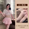 Fan Lei Ropa Interior Sexy Flor Escolar Sexy Femenina Cintura Dulce Reveladora Dividida Traje de Uniforme JK Pura Tentación Lujuria Pijama 906