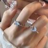 Anillo de Luna Estrella Azul Glaciar al por Mayor Diseño Genial y Único Anillo de Dedo Índice de Gama Alta Anillo Ajustable para Mujer