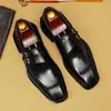 Zapatos de vestir de cuero para hombre para exportación a Europa y América, diseño de bloques de color, talla grande, estilo monk strap, slip-on, moderno, piel de vaca genuina
