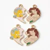 Pingente Individual Sereia Desenho Animado Esmalte DIY Colar Pulseira Charme Fábrica de Joias Venda Direta, Pode Ser Misturado e Enviado Transfronteiriço