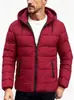 Nova jaqueta de algodão masculina para comércio exterior para outono e inverno, moderna, à prova de frio, quente, com forro de fleece, casaco puffer espesso
