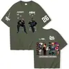 Camiseta de tamanho europeu transfronteiriça para o tour de Chris Brown e Usher 2026, para homens e mulheres, estilo Harajuku, manga curta, gola redonda, casual