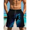 Nuevos shorts de playa deportivos de moda para hombre con estampado digital 3D transfronterizos europeos y americanos 2025, shorts atléticos casuales
