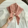 100% Cachecol Triângulo de Lã Australiana Listrado Xale Turbante Tricotado Cachecol Pequeno Multifuncional Coreano Feminino