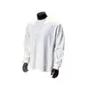 Camiseta de Manga Larga Pesada Estampado Floral Gris para Hombre, Sudadera de Cuello Pequeño para Primavera y Otoño, Camiseta Básica de Hombro Normal con Cuello Redondo