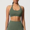 Sujetador Deportivo Transfronterizo de Color Sólido Sin Costuras Hermoso Espalda Ajustada Alta Elasticidad Ajustado de Tirante Halter para Correr Fitness Yoga para Mujer