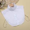 Outono Estilo Coreano High-End Branco Puro Vertical Pequena Lapela Versátil Camisa Feminina Suéter Moletom Versátil Gola Falsa para Mulheres