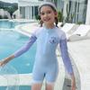 Nuevo traje de baño para niños, de una pieza, para mujeres, tallas pequeñas, medianas y grandes. Los estudiantes aprenden a nadar, protección solar, antivergüenza, para vacaciones en aguas termales.