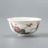 Xícara de Porcelana Branca para Chá Kung Fu, Xícara Pessoal para Degustação de Chá, Tigela de Chá, Xícara Individual de Cerâmica Pintada à Mão Azul e Branca para Mestre, Xícara de Vidro para Pu'Er
