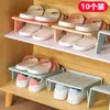 Estante de Plástico de Doble Capa para Zapatos, Soporte de Zapatos de Doble Capa, Organizador de Zapatos Integrado para Guardar Zapatos y Pantuflas